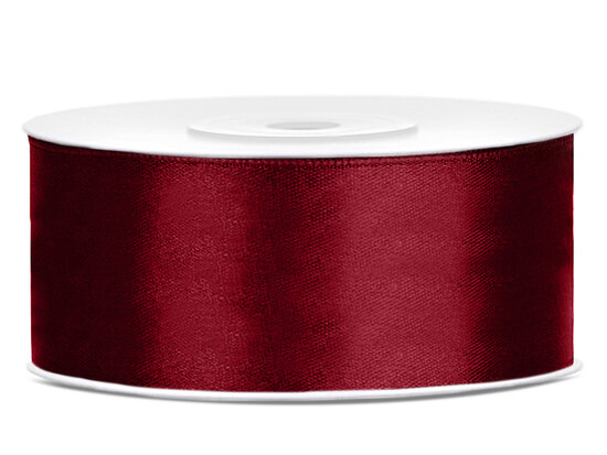 Satijn lint 25 mm Bordeaux rood