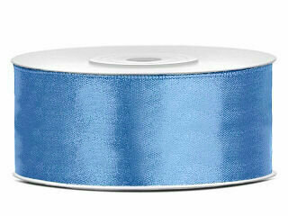 2 meter Satijn lint 25 mm vintage blauw