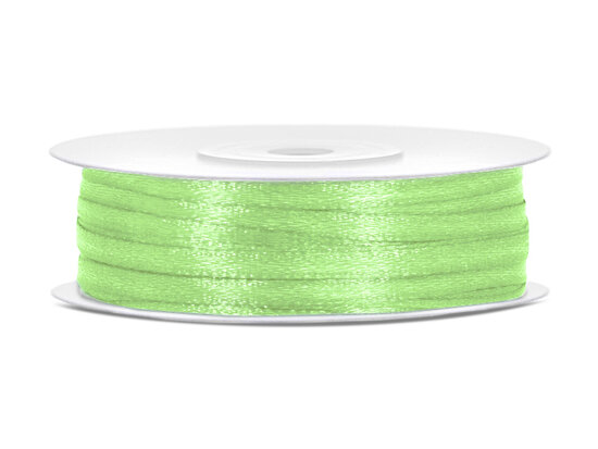 10 meter Satijn lint 3 mm pastelgroen 