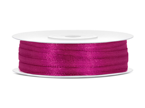 9 meter Satijn lint 3 mm donker fuchsia