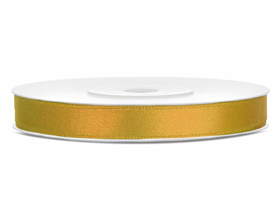 Satijn lint 6 mm goud 6 meter