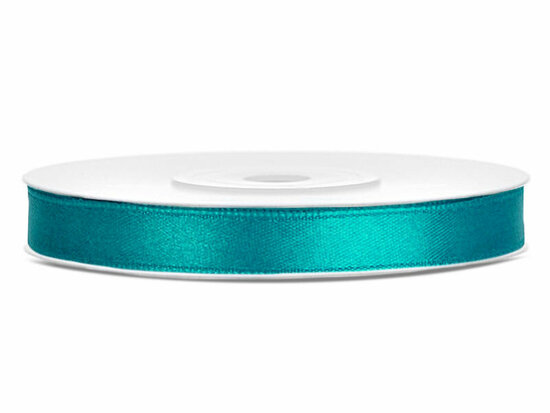 Satijn lint 6 mm aqua 6 meter