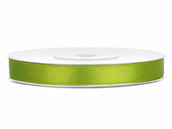 Satijn lint 6 mm lime groen 6 meter