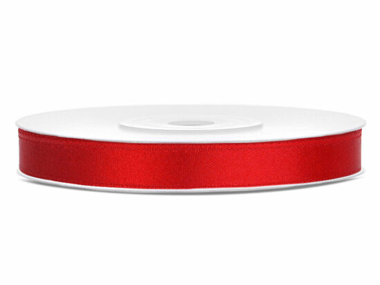 Satijn lint 6 mm rood 6 meter