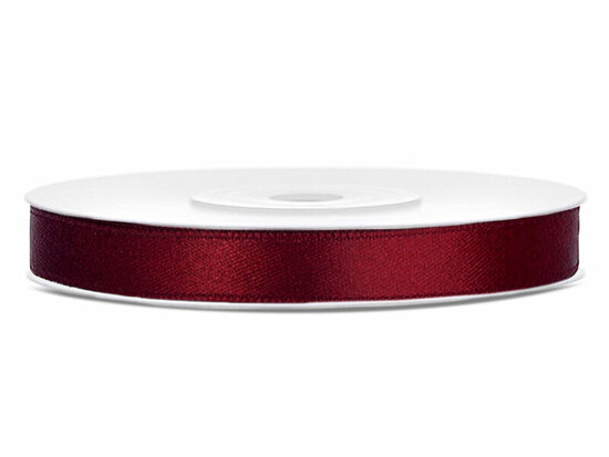 Satijn lint 6 mm bordeaux rood 6 meter