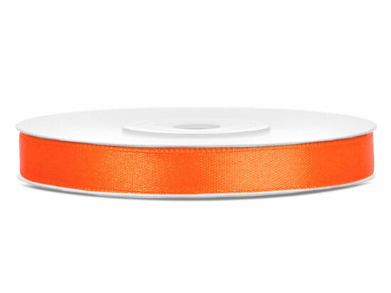 Satijn lint 6 mm oranje 6 meter