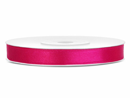 Satijn lint 6 mm fuchsia 6 meter