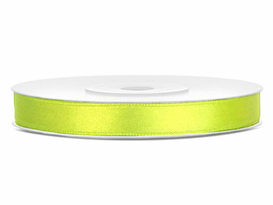 Satijn lint 6 mm neon groen 6 meter