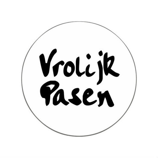 Ronde stickers vrolijk pasen 10 stuks - Goedkoop lint, linten